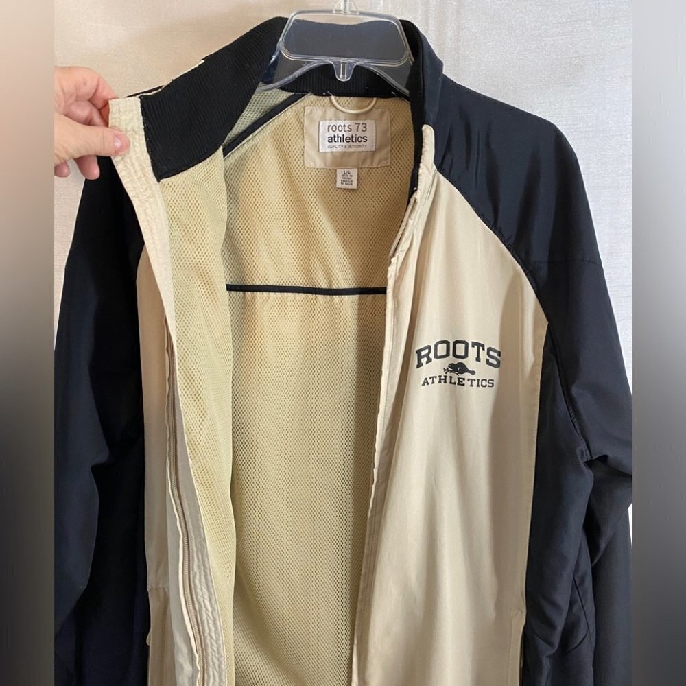 Roots Athletic 73 Beige Block Windbreaker Mens L - Picture 8 of 15